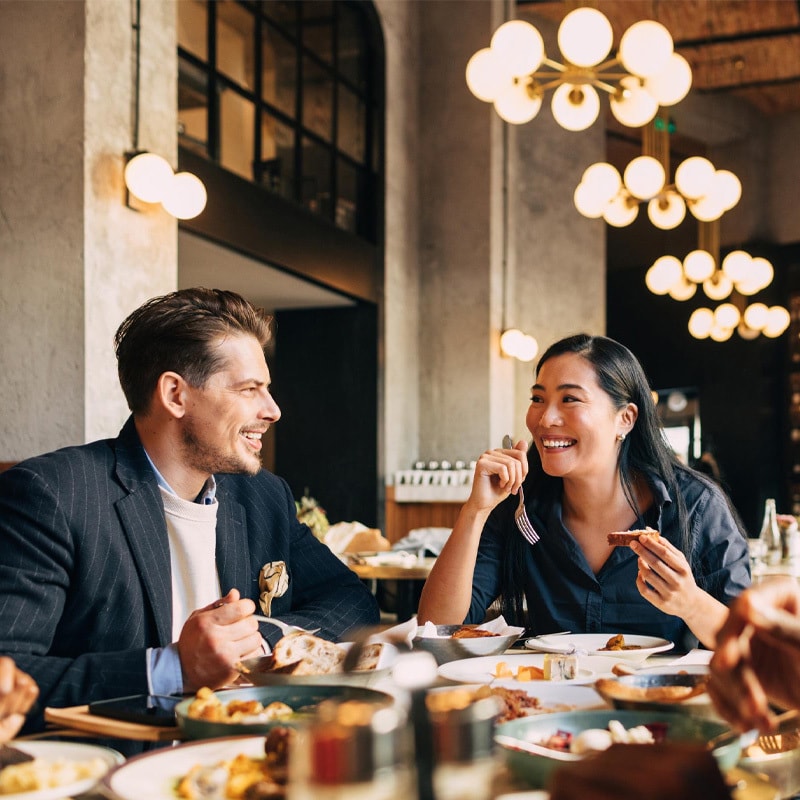 Business lunch at a restaurant