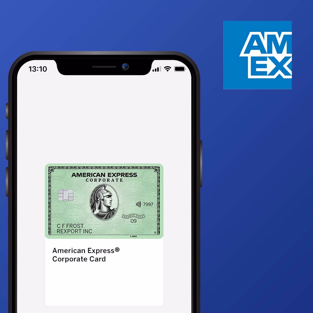 Screenshot van de Amex app met de Corporate Card