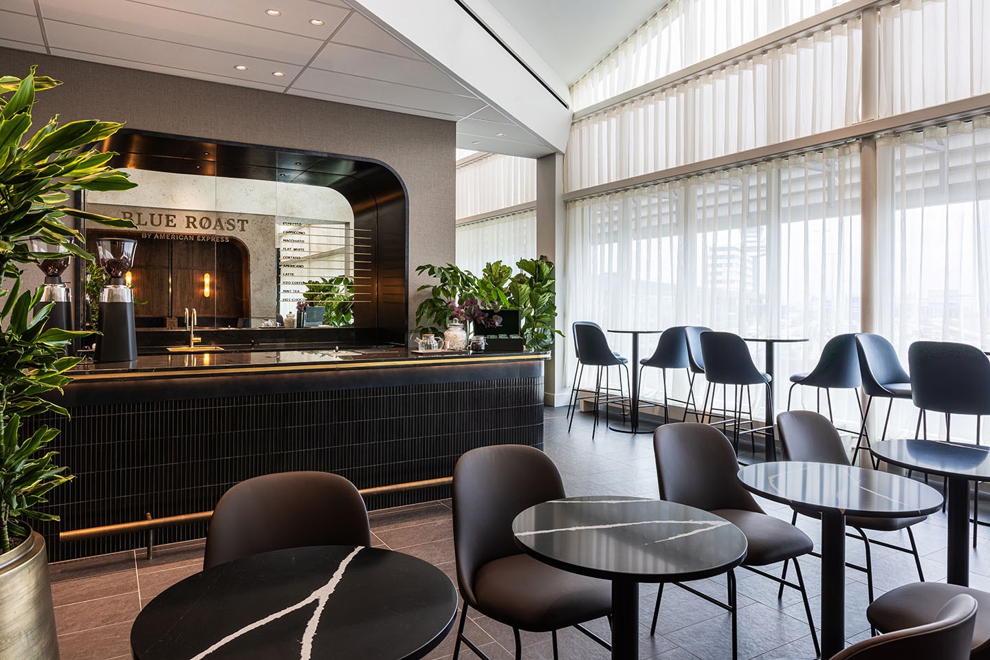 Blue Roast Coffee Bar in the Centurion Lounge