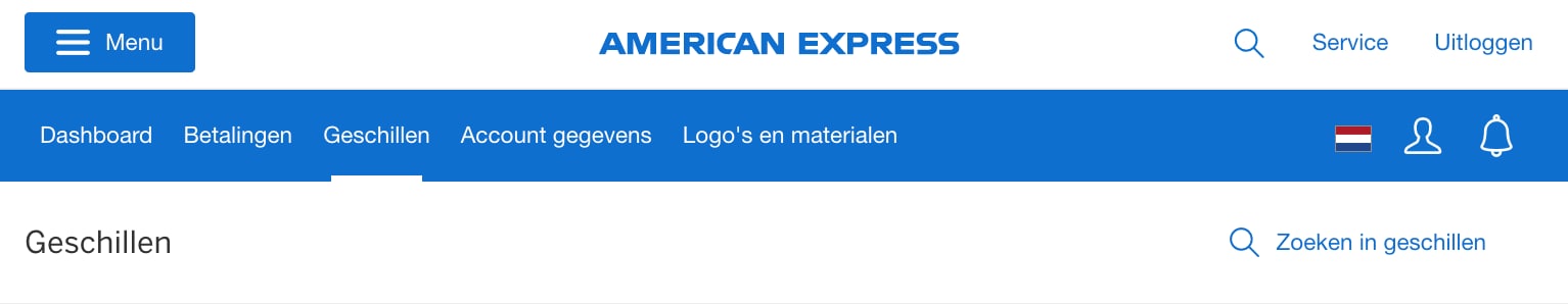 Screenshot of searching for disputes