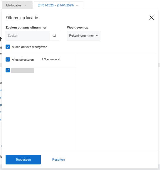 Screenshot of filtering adjustments and chargebacks by location