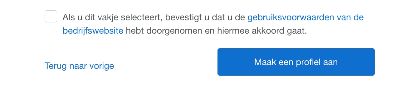 Screenshot of Terms of Use section