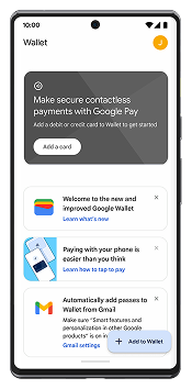 Set up Google Wallet - Step 1 - Screen print of an android phone.