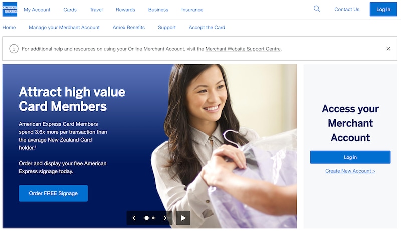 Screenshot of Merchant Homepage