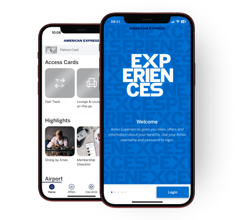 En mobiltelefon som visar en vy över appen Amex SE