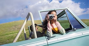 Man sitting outside on his latop