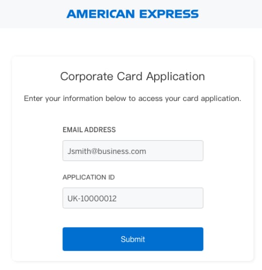 Corporate card application