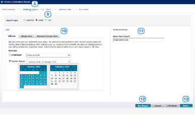 report customized run report