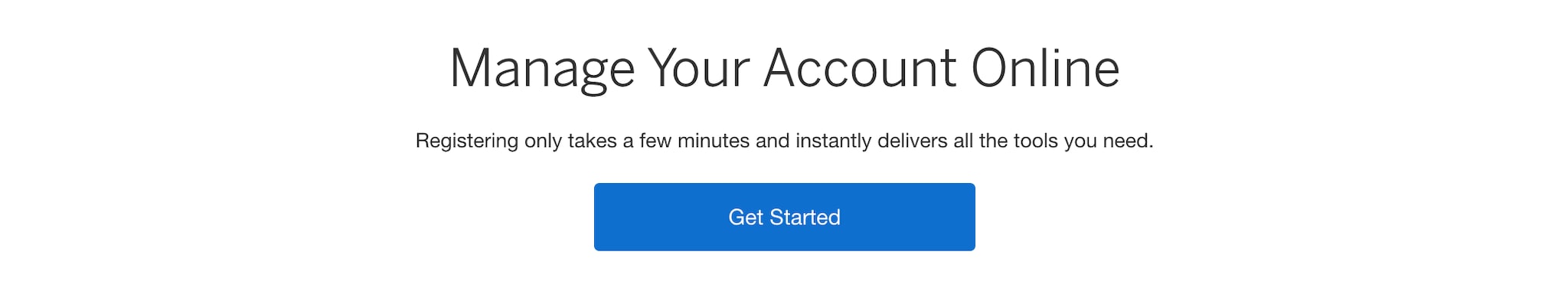 Screenshot of Get Started button on Merchant Homepage
