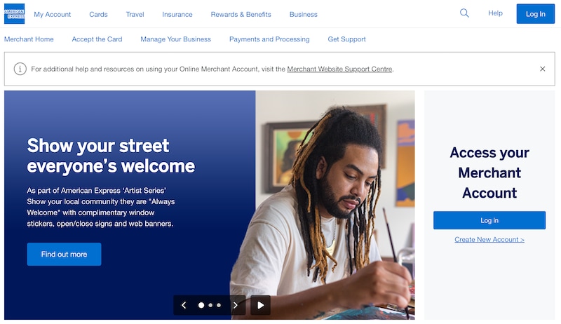 Screenshot of Merchant Homepage