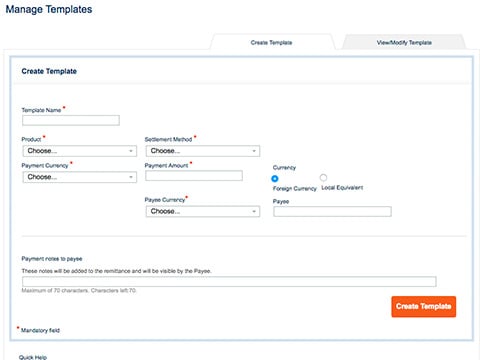 Steps for creating and managing templates to manage your global payments with greater ease.