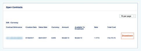 View the details of each open contract while setting up an intra day contract.  