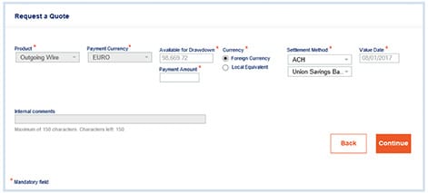 Steps to request a quote to set up an intra day spot contract. 
