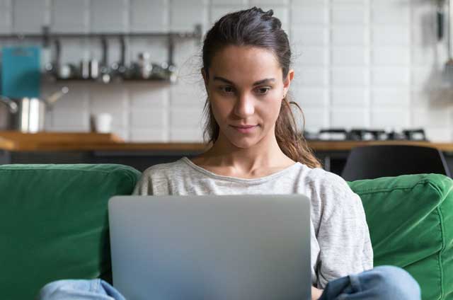 Woman and man paying bill