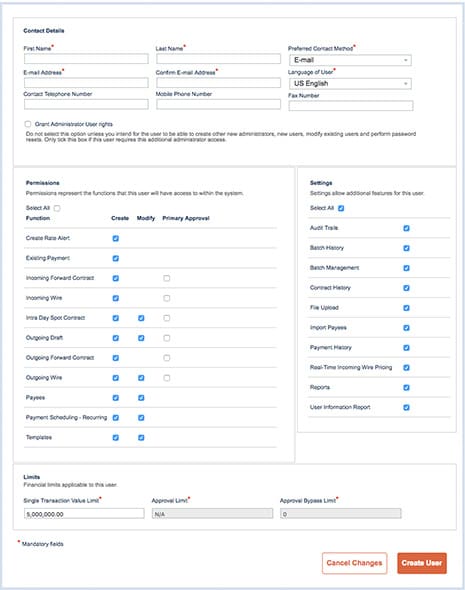 Steps to create or add a new user for managing details of the users.