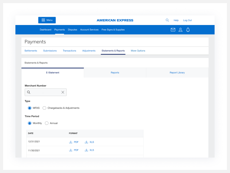 Amex Merchant Services Download Bank Statements Amex US Merchant