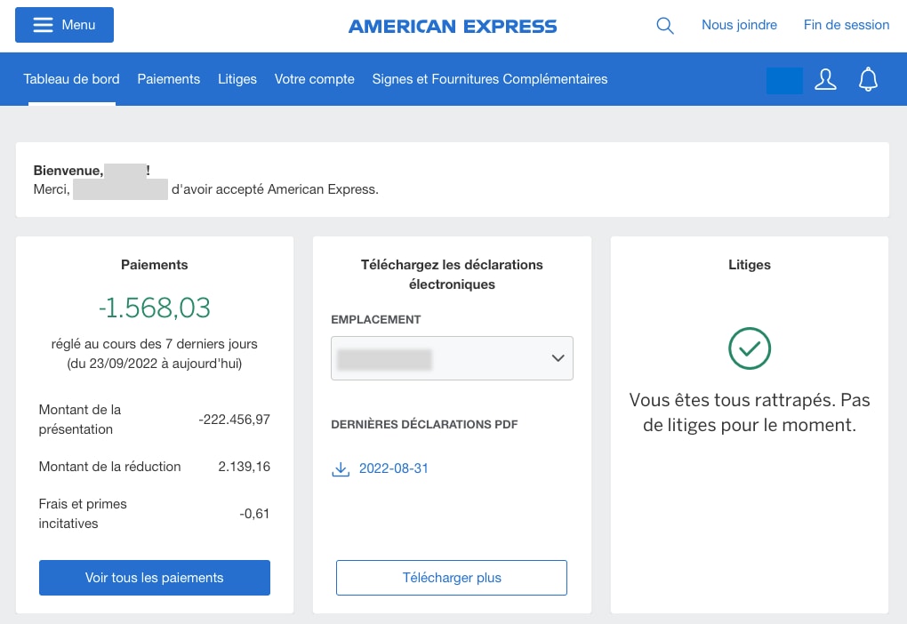Screenshot of Merchant Dashboard