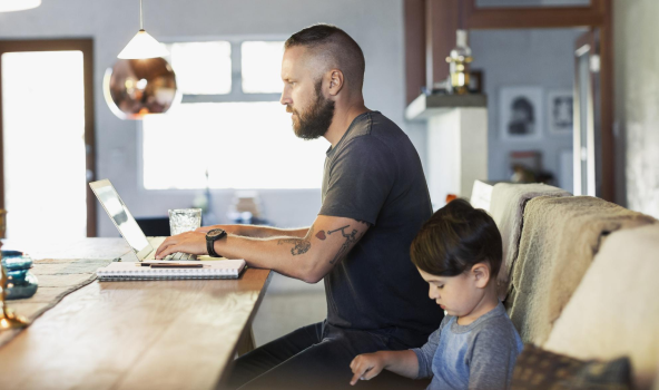 Person working on laptop