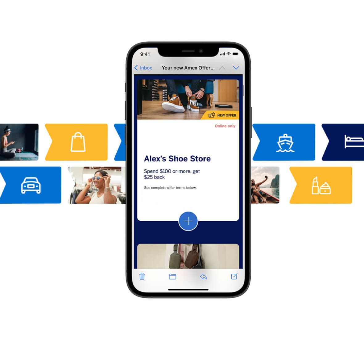 Smart phone with Amex Offer on screen