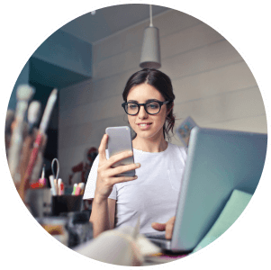 Person holding smart phone