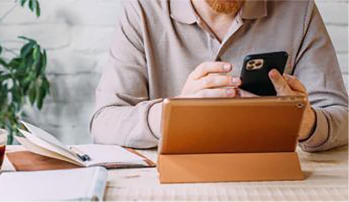 Person Scrolling iPhone