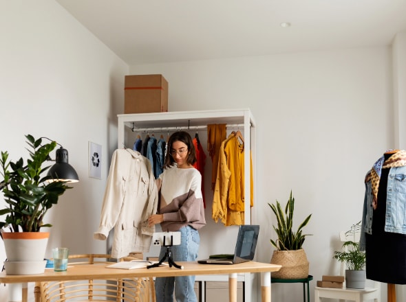 Small business owner in retail store