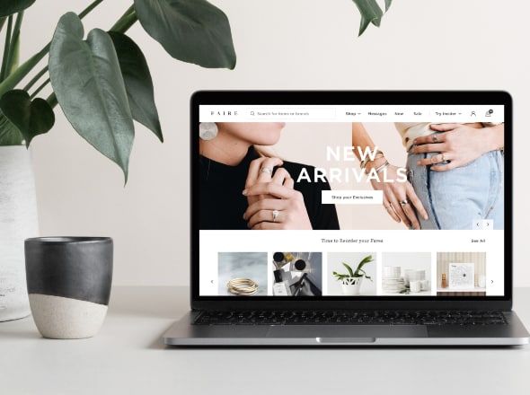 Faire website on a laptop