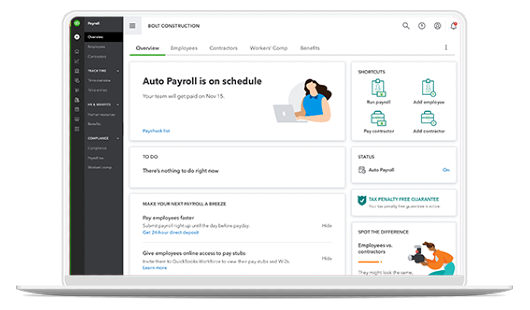 QuickBooks on a laptop