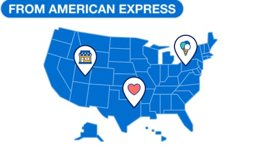 Amex Shop Small Map of United States