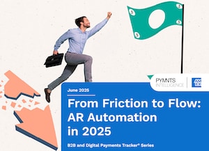 Background image of man reaching for flag that looks like money/cash