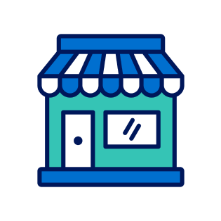Sticker illustration of a storefront