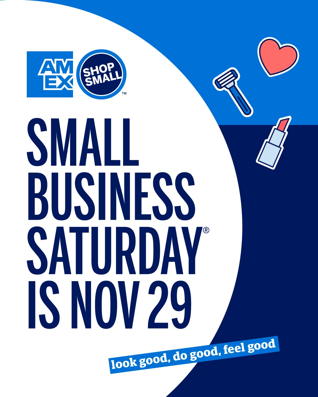 Graphic that reads "Small business Saturday is Nov 29"
