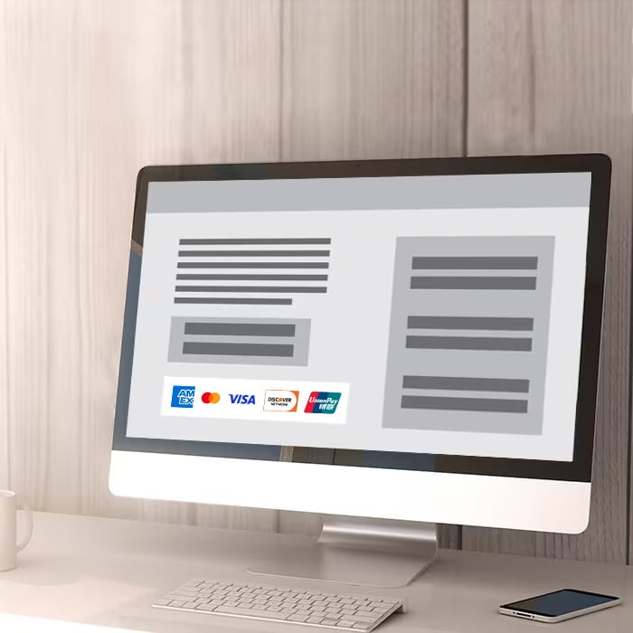 Card logos for cards accepted at checkout, displayed on a desktop