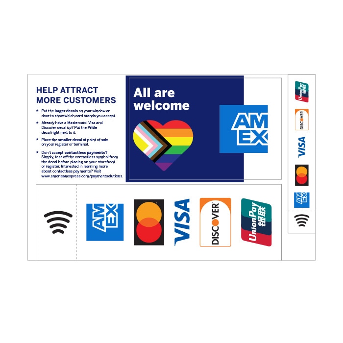 NEW American Express Welcome Sticker Proud Pride LGBT Credit Card Sticker 