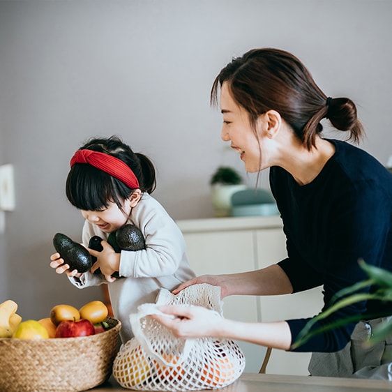 Parent shopping with child