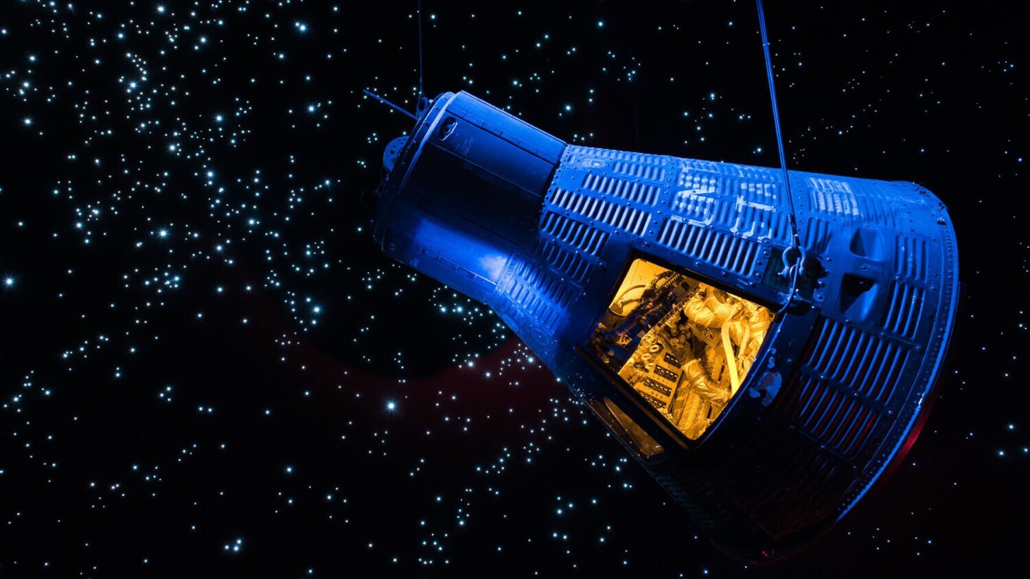 Ausgestellte Raumfahrtkapsel im Space Center Houston.