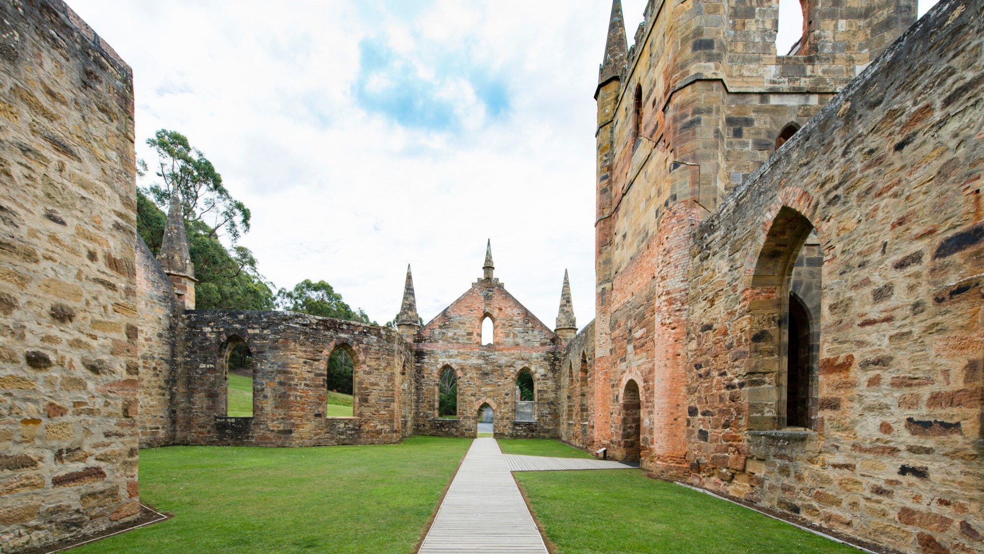 Kirchenruine in Port Arthur auf der Tasman-Halbinsel.