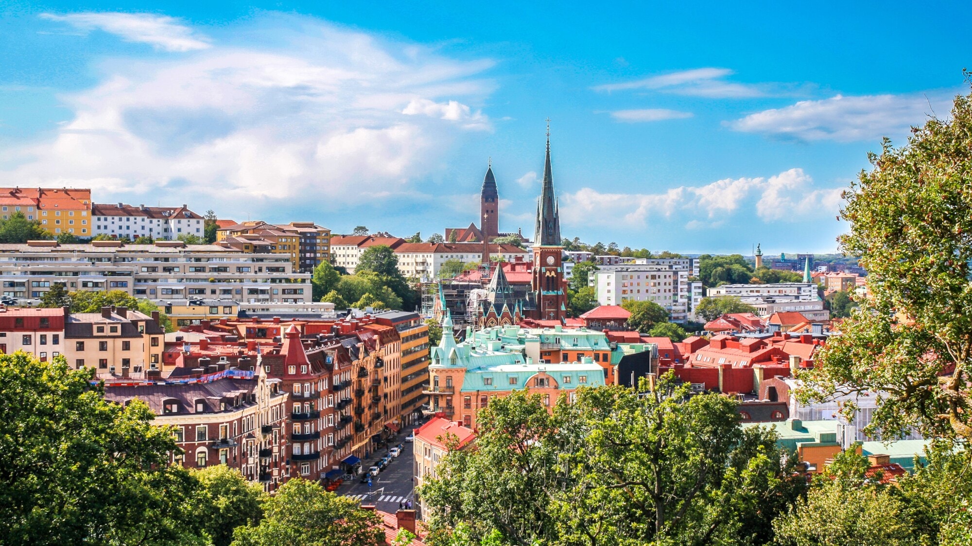 Panoramablick vom Skansen Kronan Ausblick über Häuser und Kirchen in Göteborg. Panoramablick vom Skansen Kronan Ausblick über Häuser und Kirchen in Göteborg.