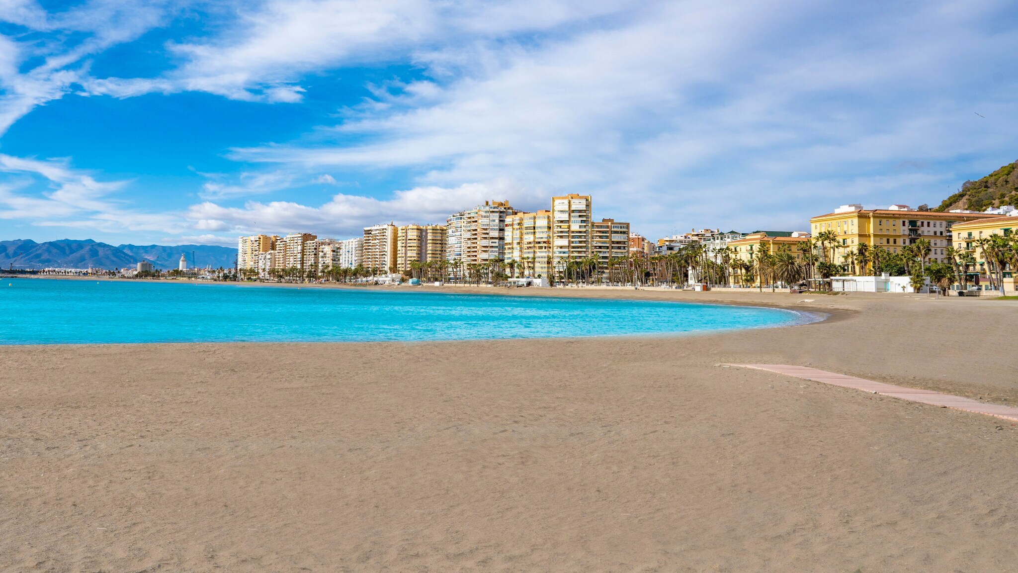 Strandabschnitt in Málaga.