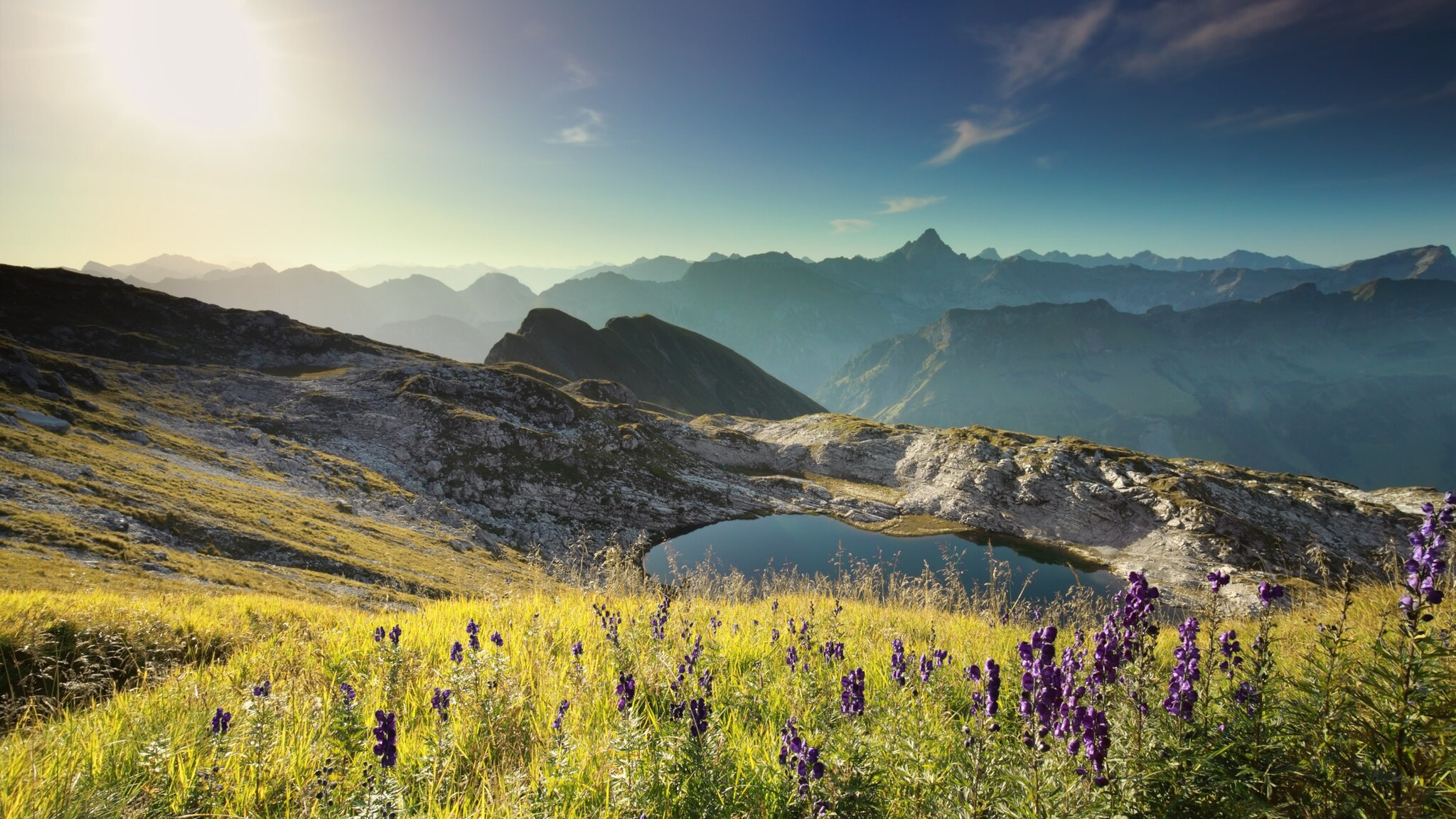 Laufbichelsee am Ende des Hindelanger Klettersteigs.