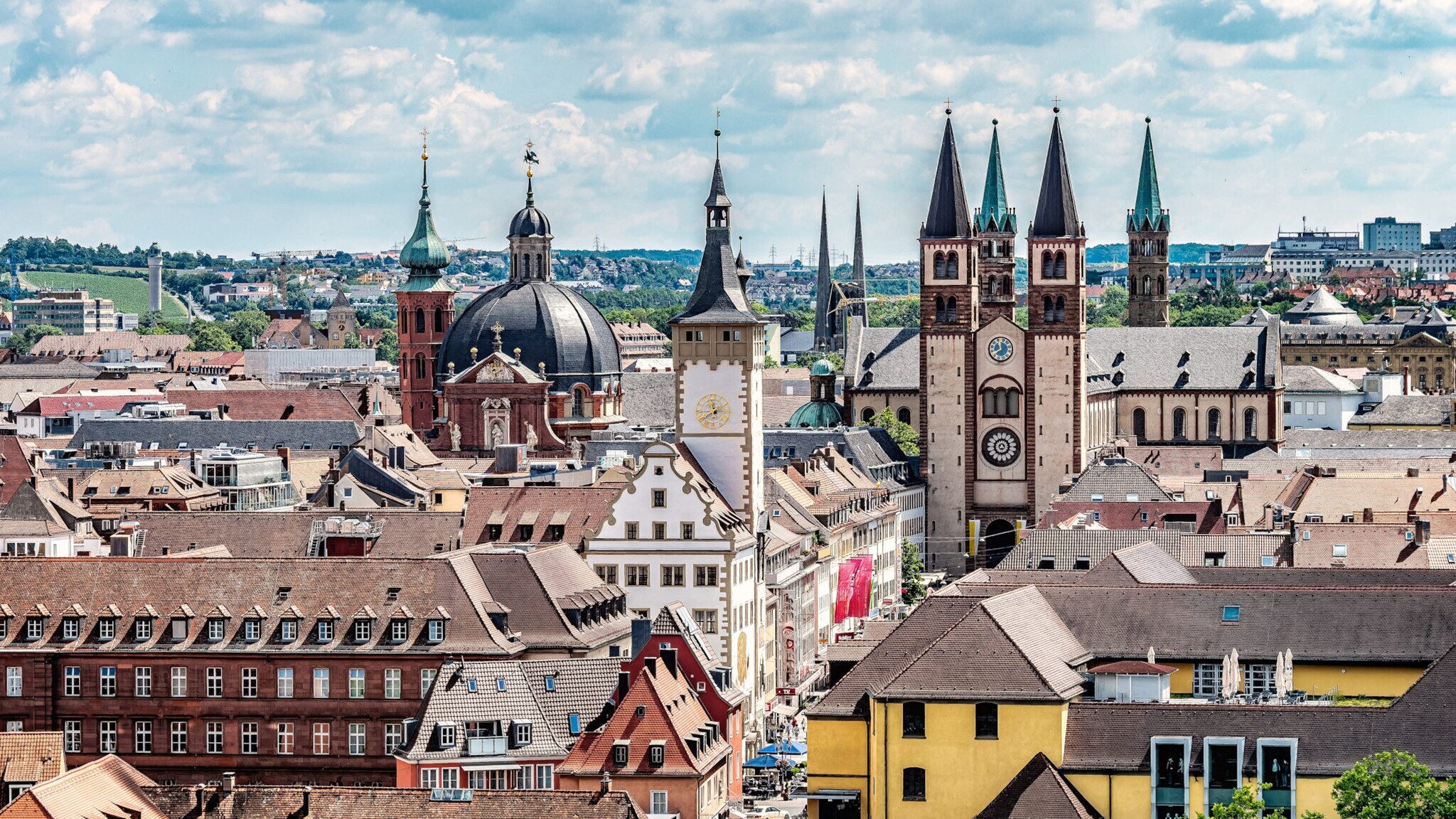 Luftaufnahme historische Altstadt Würzburg Luftaufnahme historische Altstadt Würzburg