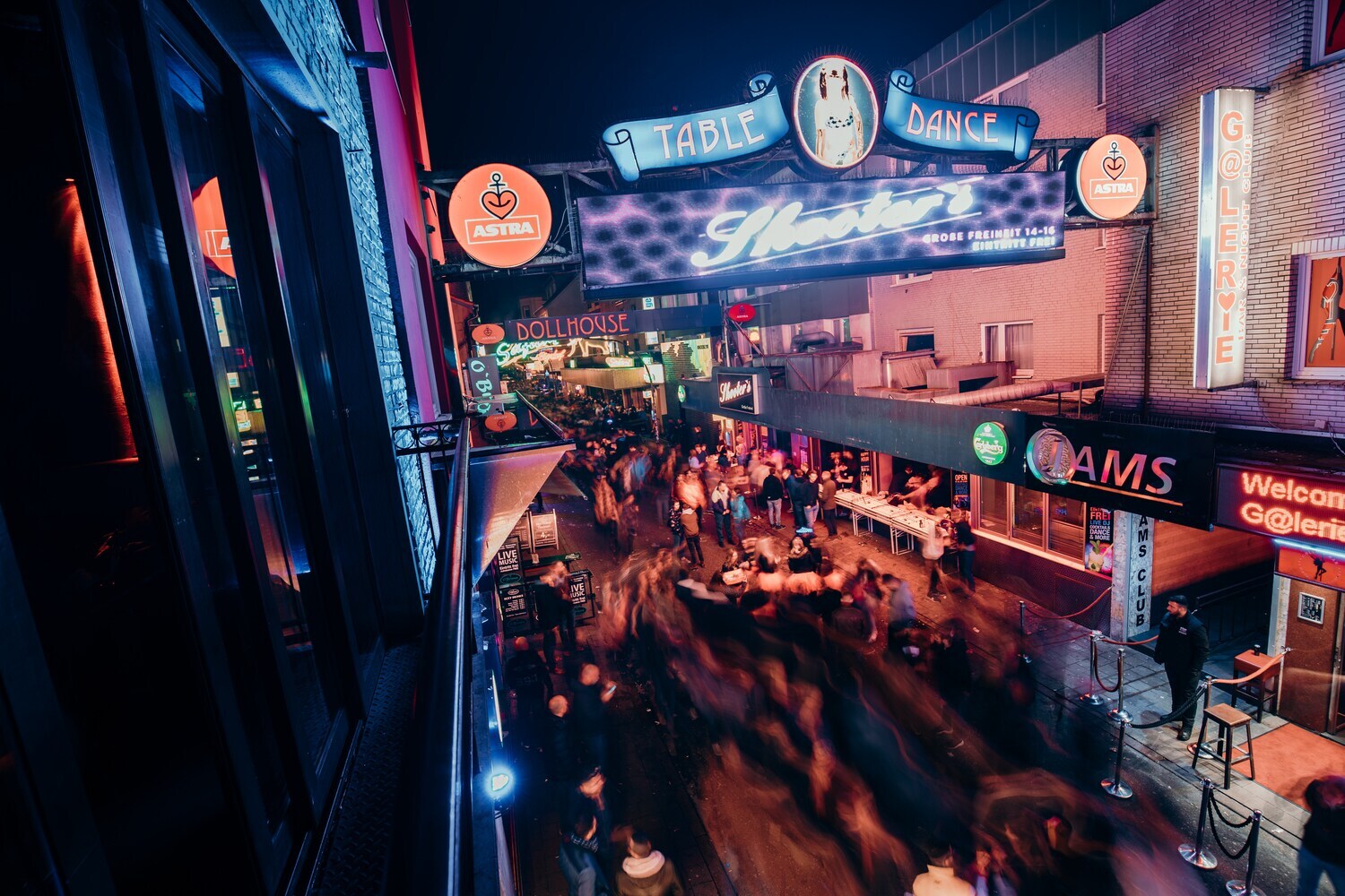 Blick in die Große Freiheit, eine Seitenstraße der Reeperbahn