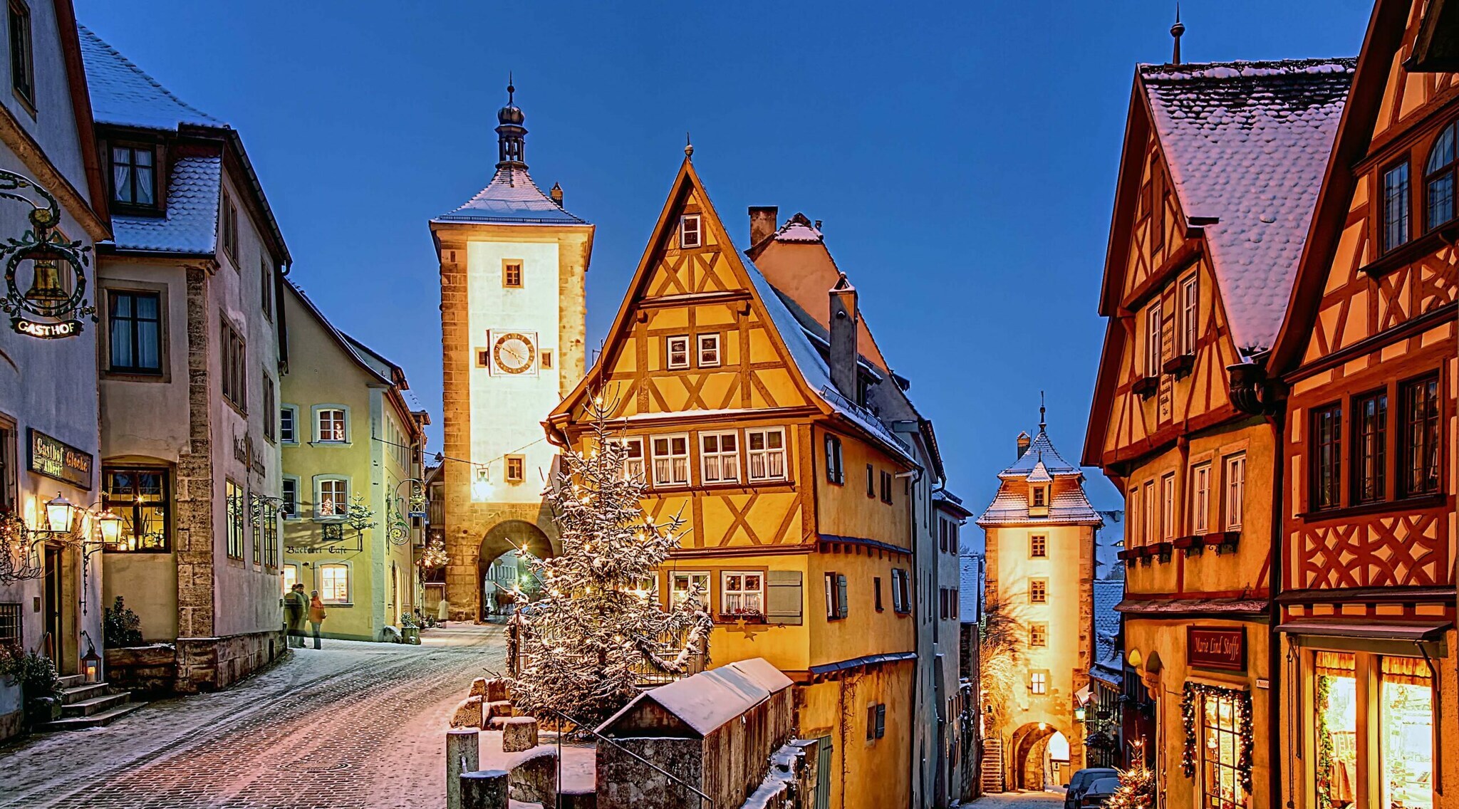 Rothenburg ob der Tauber im Winter.