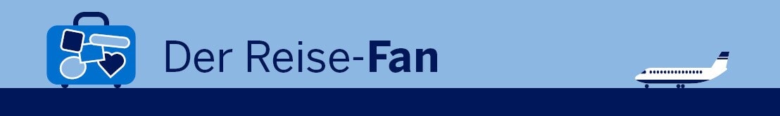 Geschäftsreisetypen Die Grafik zeigt den Schriftzug "Der Reise-Fan"