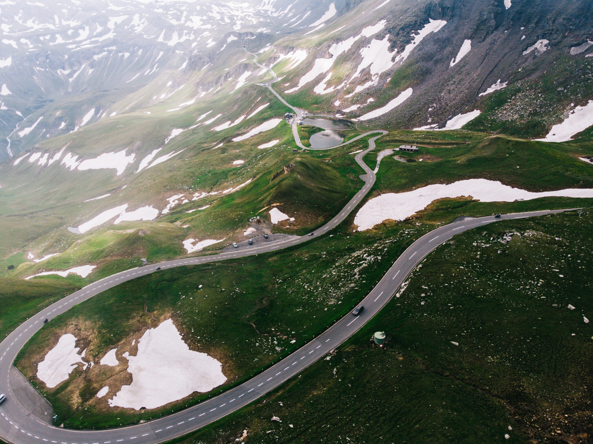 Die Großglockner-Hochalpenstraße mit vielen Serpentinen
