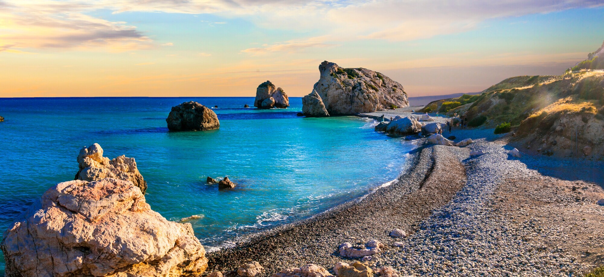 Best beaches of Cyprus - Petra tou Romiou, famous as a birthplace of Aphrodite