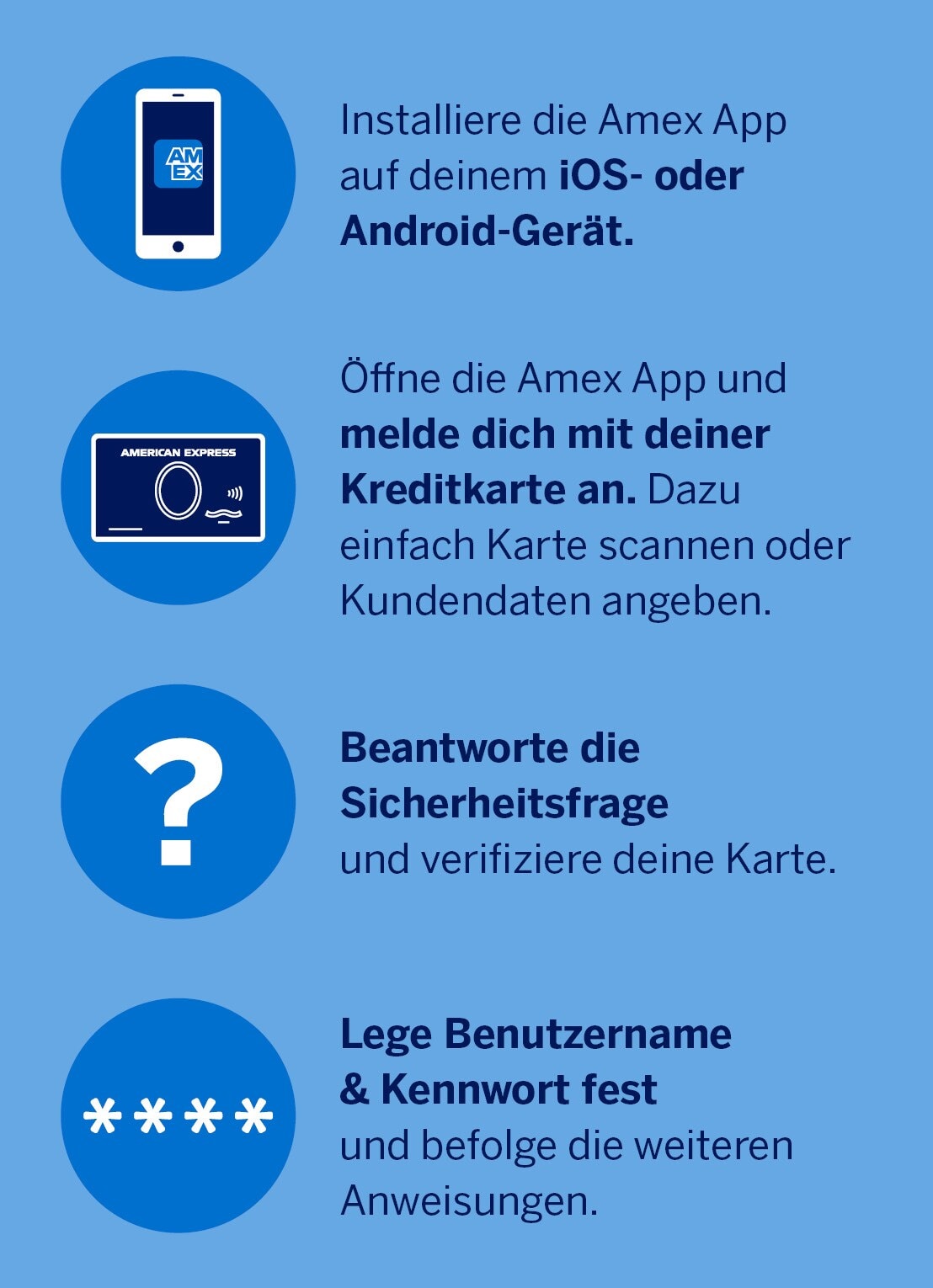 Die Amex App – sicher, übersichtlich, unkompliziert So installierst Du die Amex App.