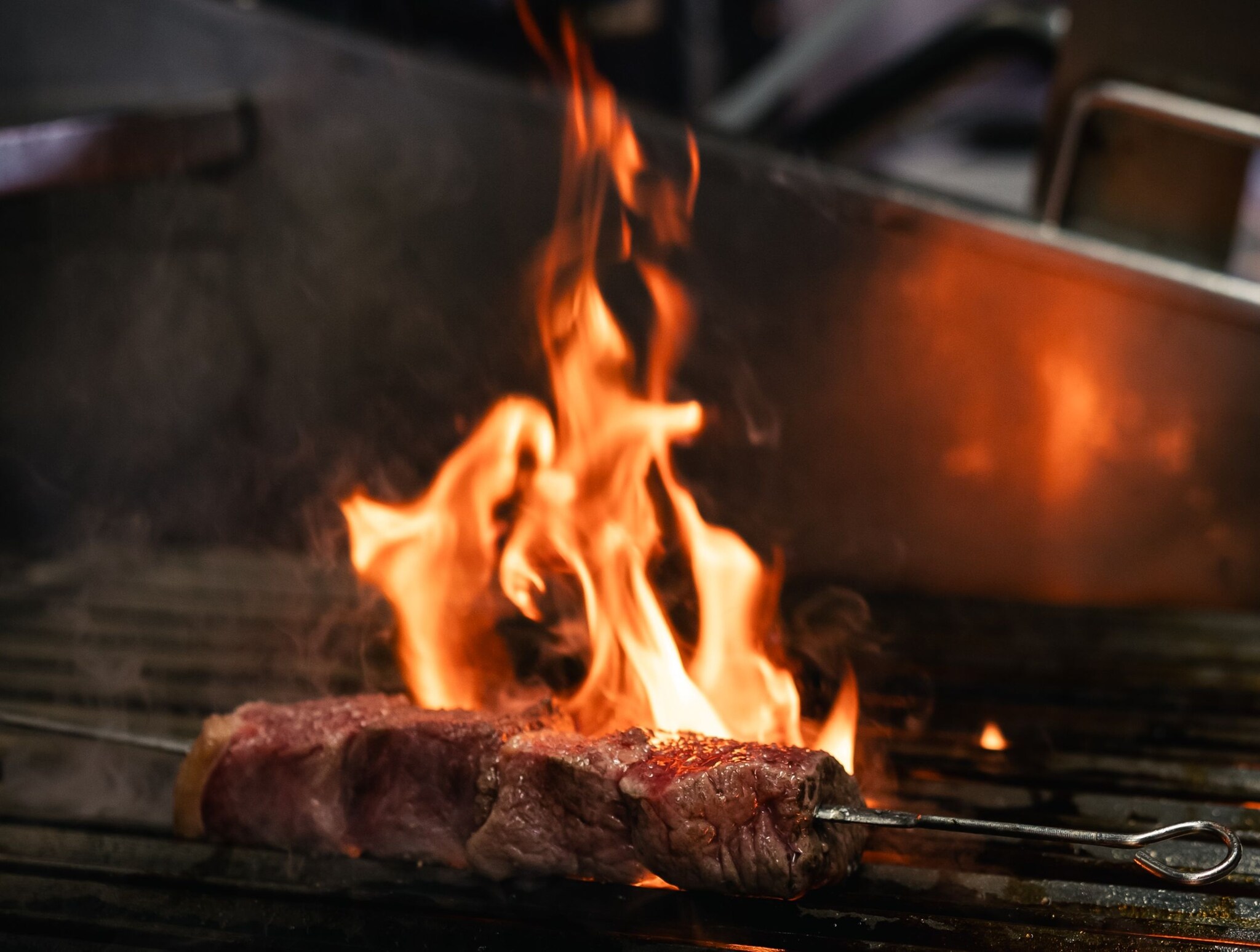 Fleisch auf dem Grill des Restaurants el Gaucho.