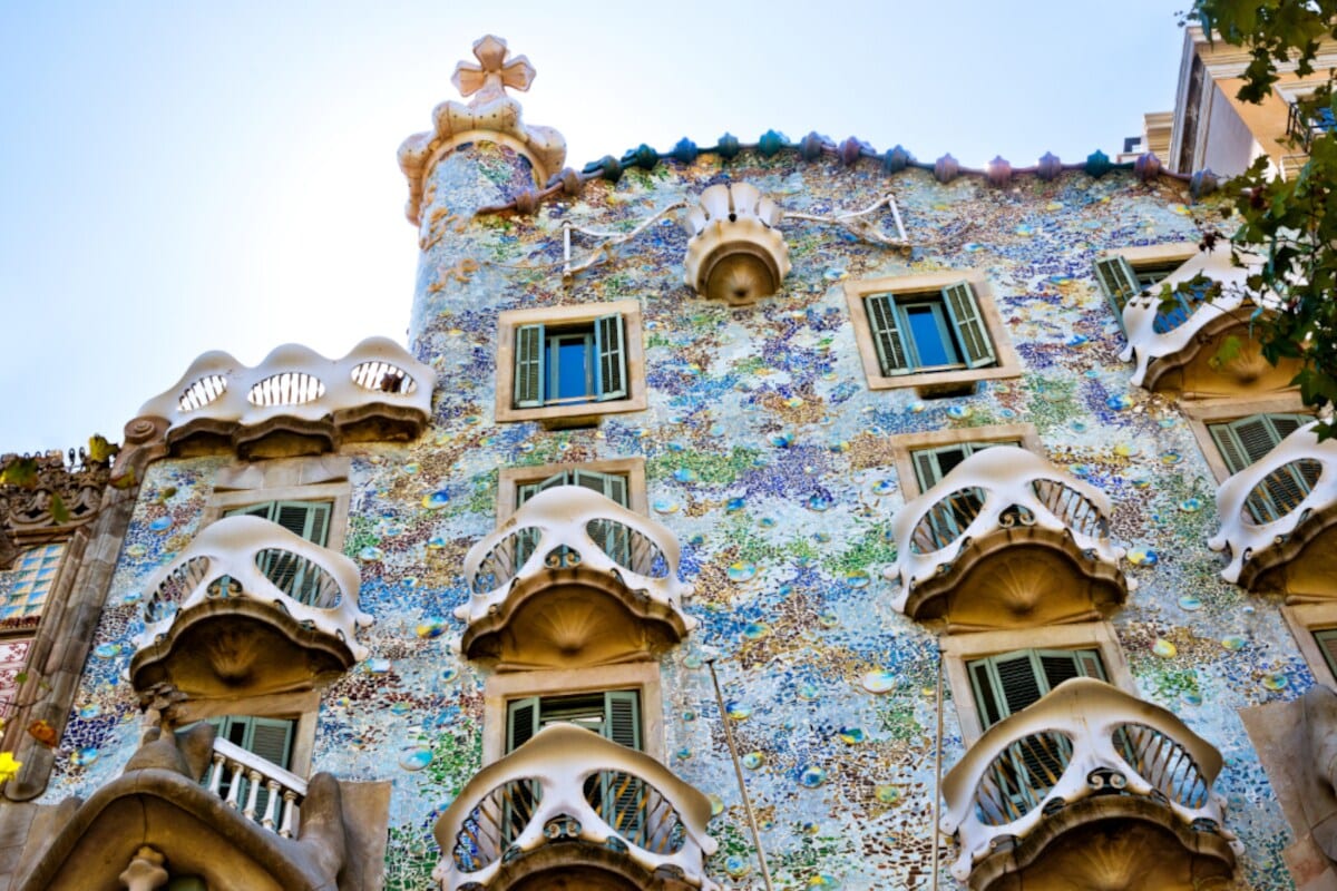 Detaillierte Frontansicht der Casa Batlló Detaillierte Frontansicht der Casa Batlló