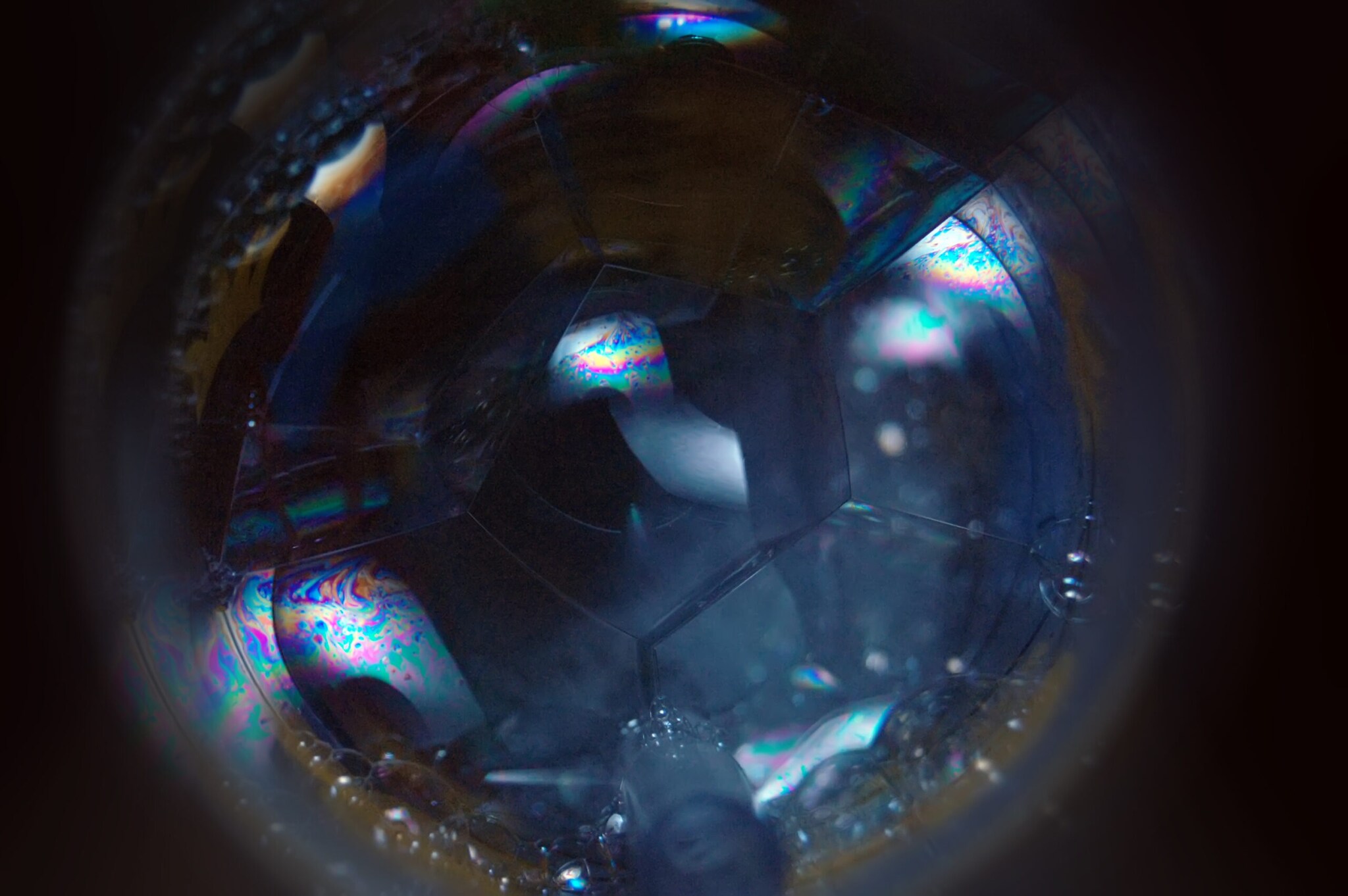 Nahaufnahme einer schaumigen Seifenblase